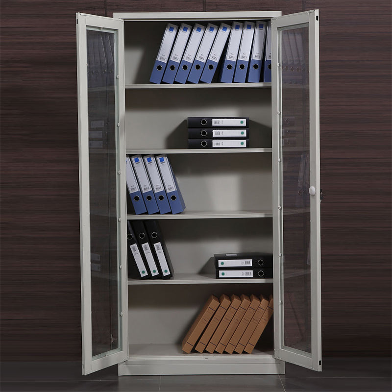 Modern File Cabinet Glass Doors Lock Storage Vertical Filing Cabinet