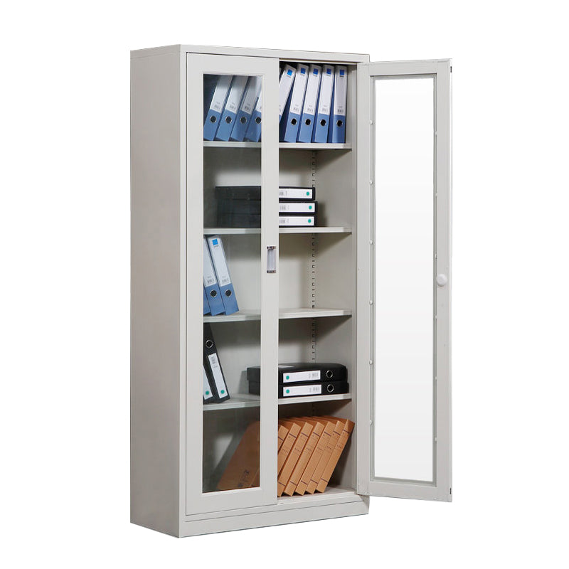 Modern File Cabinet Glass Doors Lock Storage Vertical Filing Cabinet