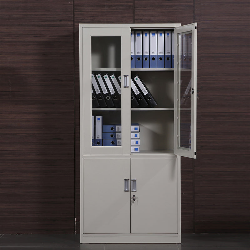 Modern File Cabinet Glass Doors Lock Storage Vertical Filing Cabinet