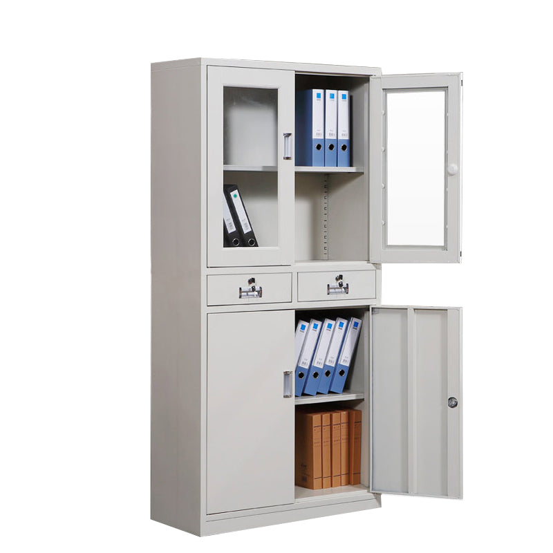 Modern File Cabinet Glass Doors Lock Storage Vertical Filing Cabinet