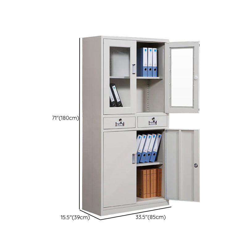 Modern File Cabinet Glass Doors Lock Storage Vertical Filing Cabinet