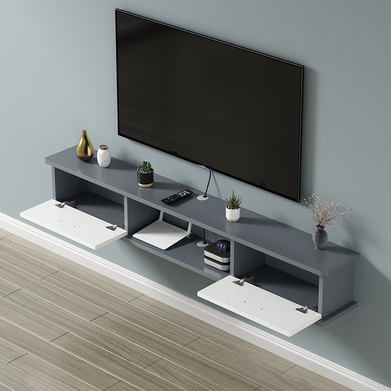 Contemporary Media Console Wooden TV Stand Console with Doors