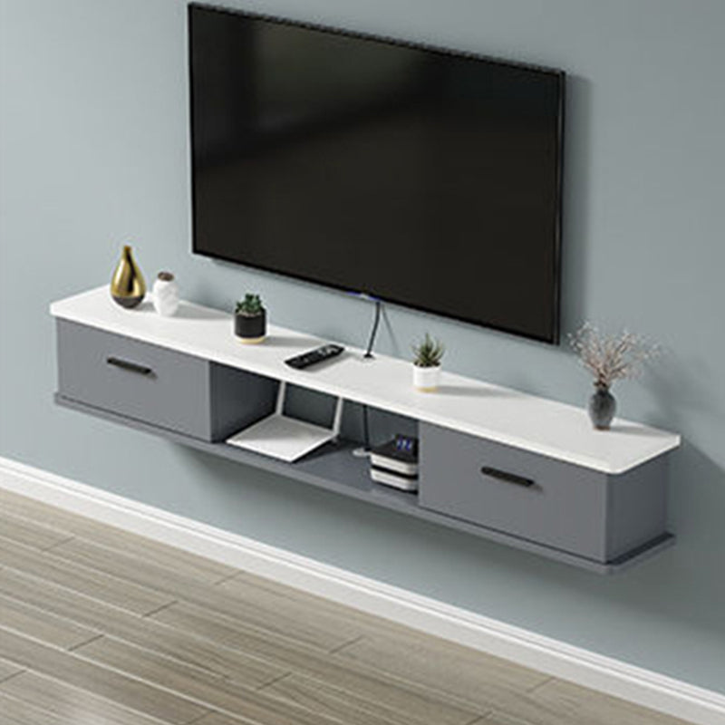 Contemporary Media Console Wooden TV Stand Console with Doors