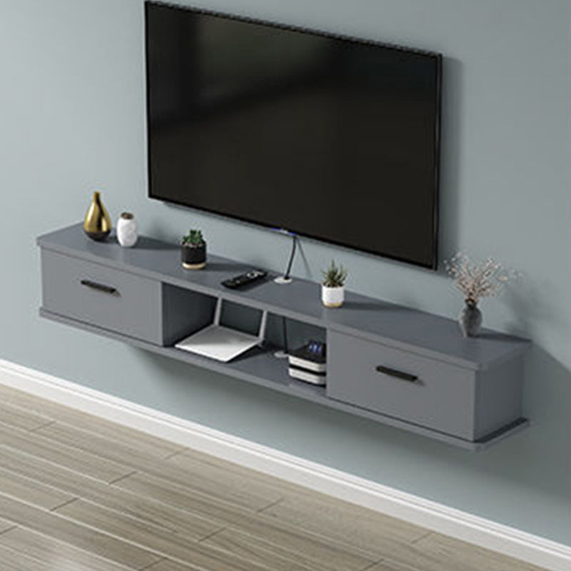 Contemporary Media Console Wooden TV Stand Console with Doors