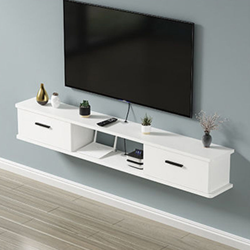 Contemporary Media Console Wooden TV Stand Console with Doors