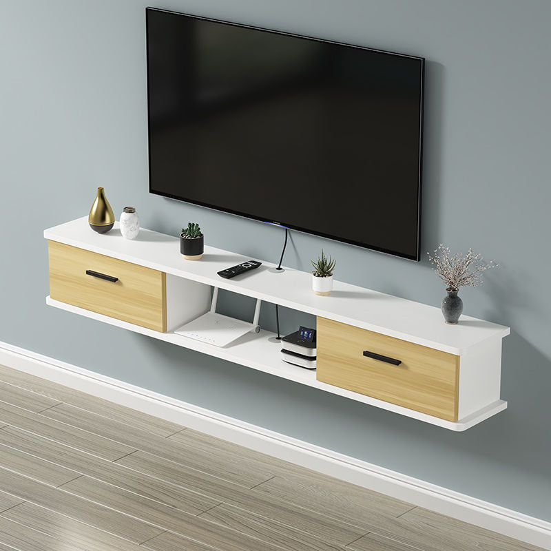 Contemporary Media Console Wooden TV Stand Console with Doors