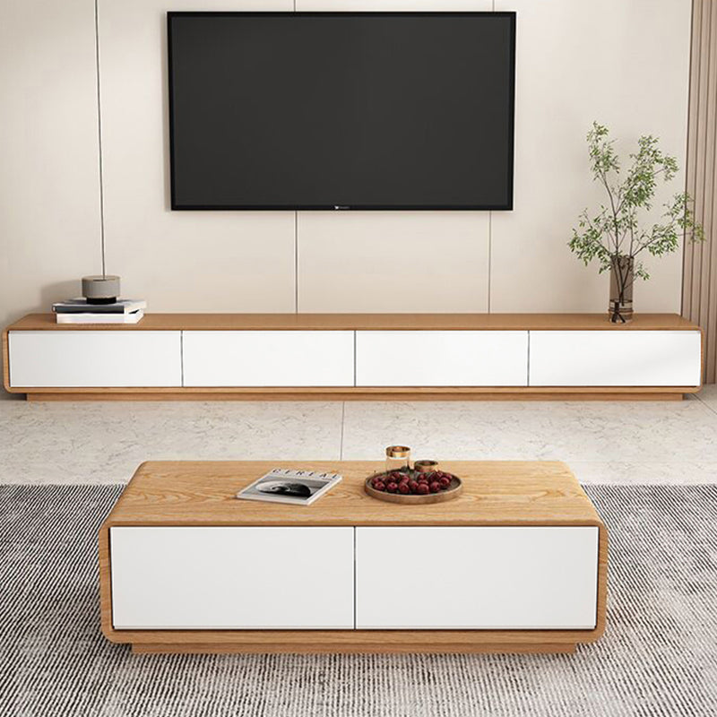 Contemporary TV Media Console Wooden TV Console with Drawers