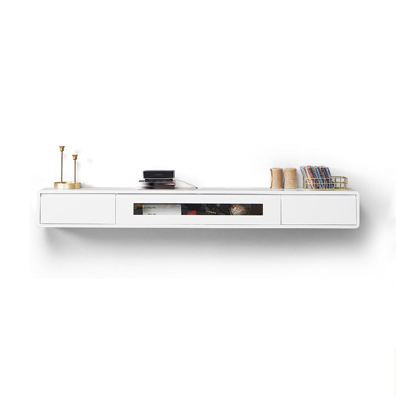 Wall-mounted TV Stand Console Wooden TV Media Console with Drawers