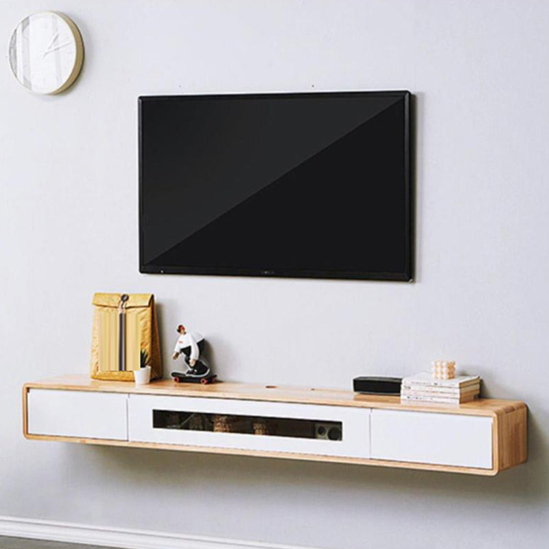 Wall-mounted TV Stand Console Wooden TV Media Console with Drawers