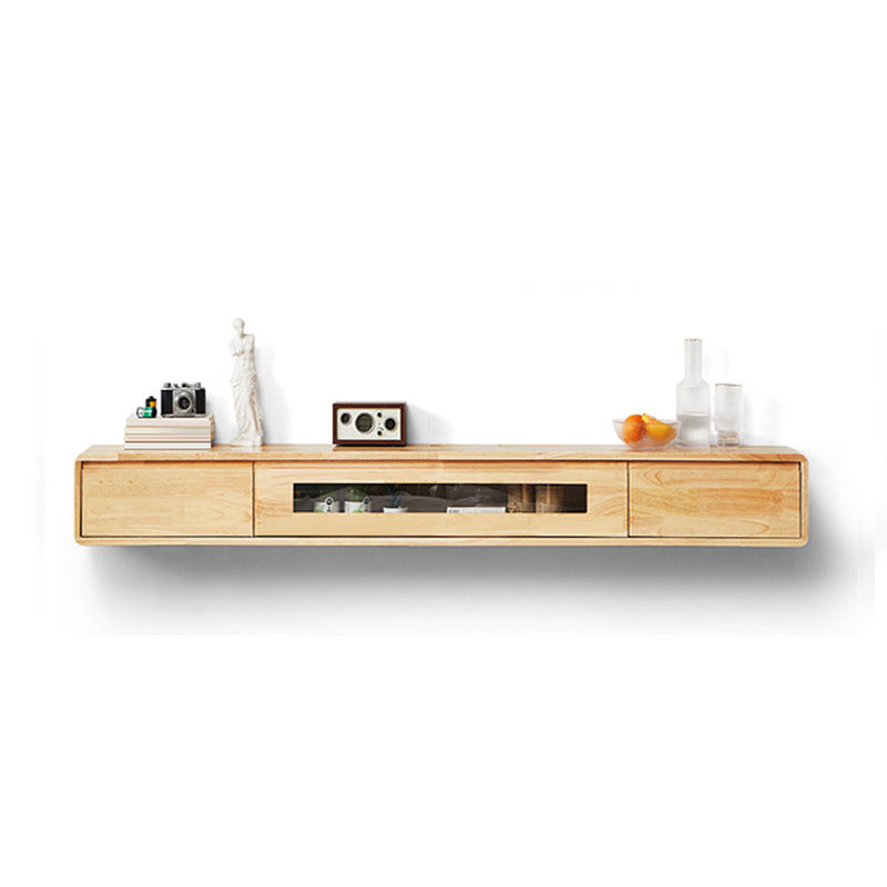 Wall-mounted TV Stand Console Wooden TV Media Console with Drawers