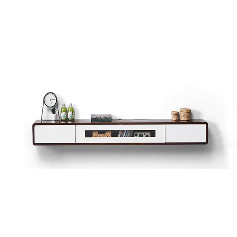 Wall-mounted TV Stand Console Wooden TV Media Console with Drawers