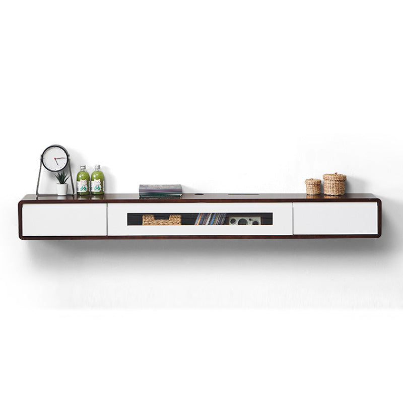 Wall-mounted TV Stand Console Wooden TV Media Console with Drawers