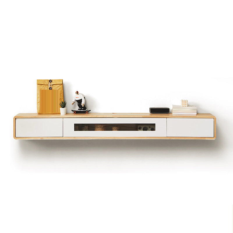 Wall-mounted TV Stand Console Wooden TV Media Console with Drawers