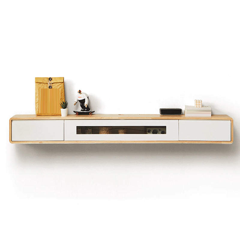 Wall-mounted TV Stand Console Wooden TV Media Console with Drawers