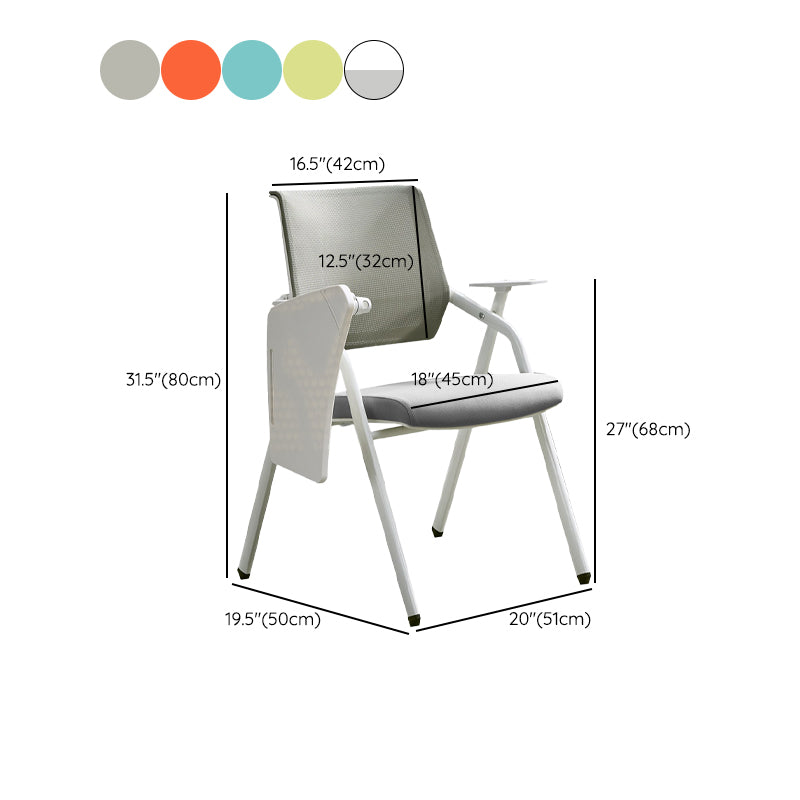 Contemporary Fixed Arms Conference Chair Mesh Seat and Back Desk Chair for Office