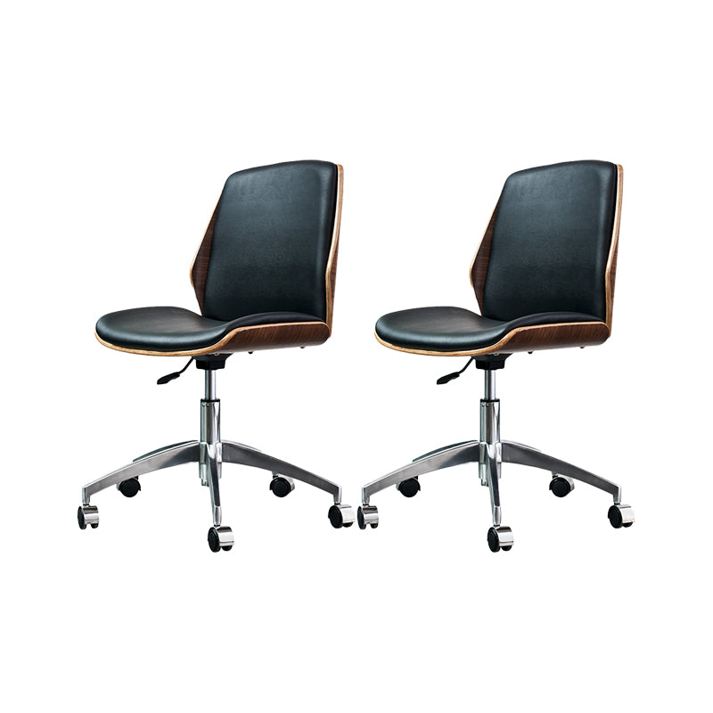 Contemporary No Arm Conference Chair Leather Desk Chair for Office