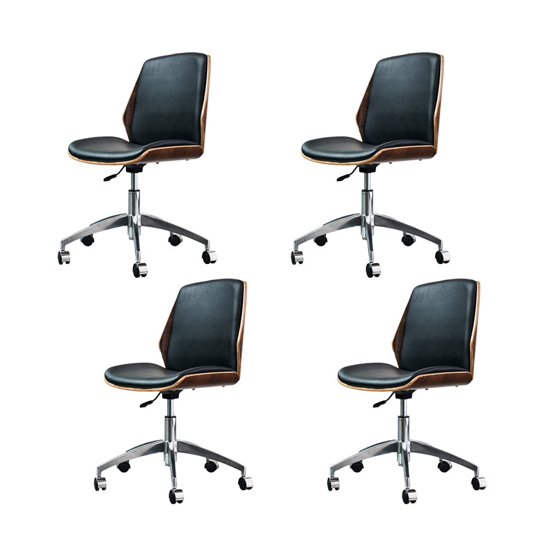 Contemporary No Arm Conference Chair Leather Desk Chair for Office