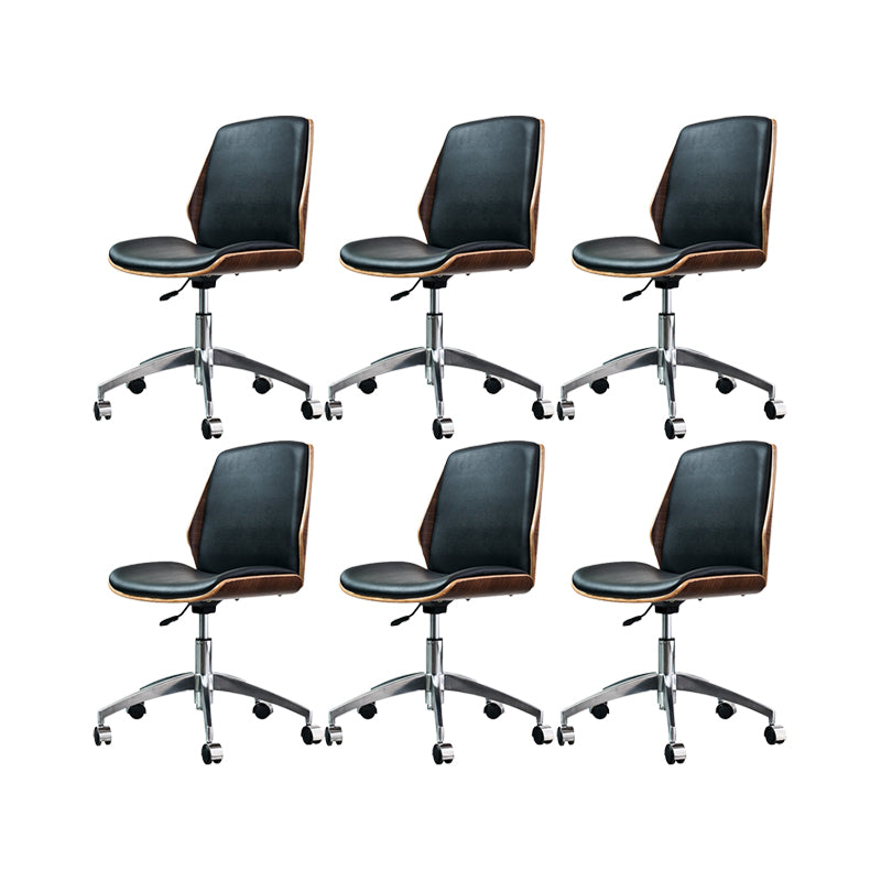 Contemporary No Arm Conference Chair Leather Desk Chair for Office