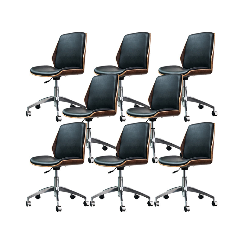 Contemporary No Arm Conference Chair Leather Desk Chair for Office