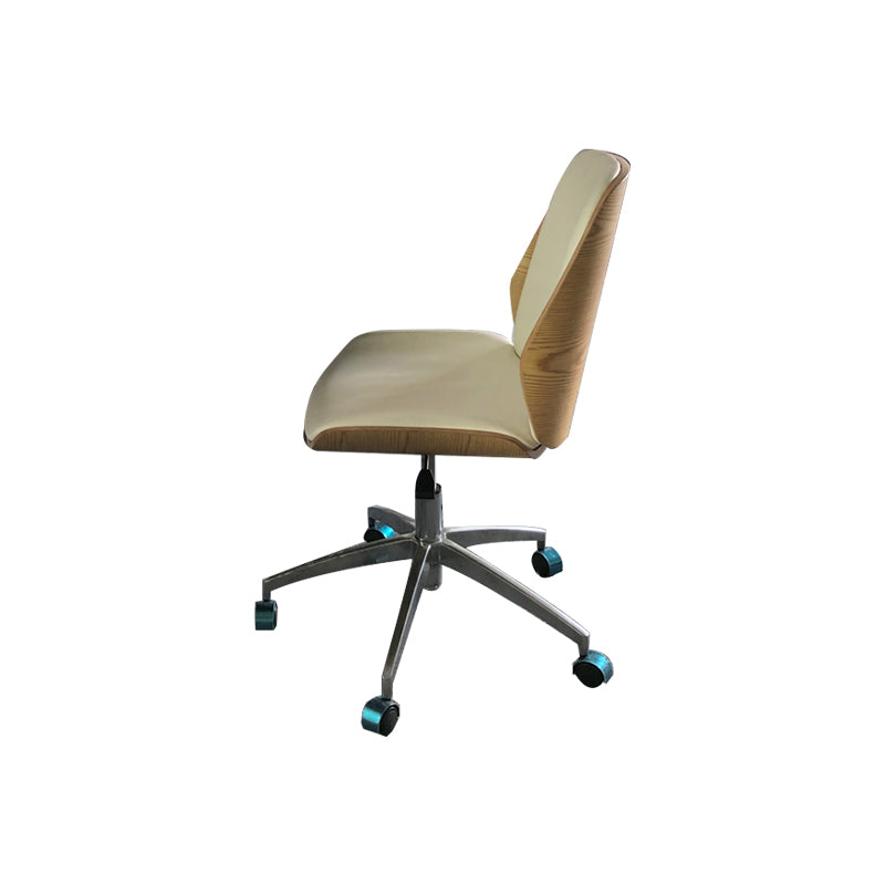 Contemporary No Arm Conference Chair Leather Desk Chair for Office