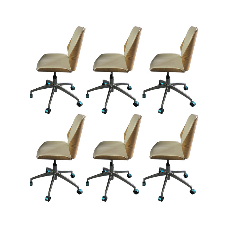 Contemporary No Arm Conference Chair Leather Desk Chair for Office