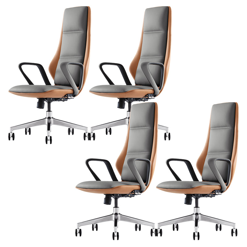 Modern Slide Desk Chair Adjustable Seat Height Padded Arms Office Chair with Wheels