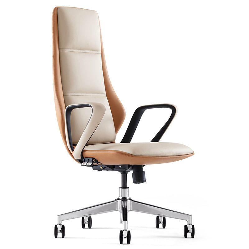 Modern Slide Desk Chair Adjustable Seat Height Padded Arms Office Chair with Wheels