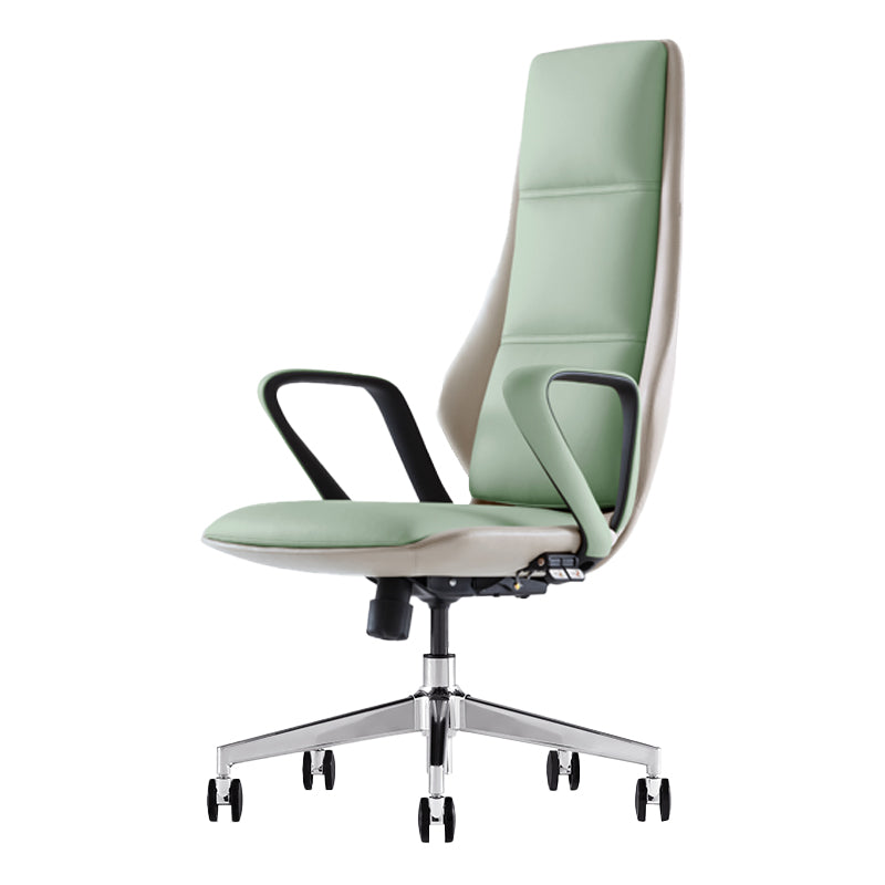 Modern Slide Desk Chair Adjustable Seat Height Padded Arms Office Chair with Wheels