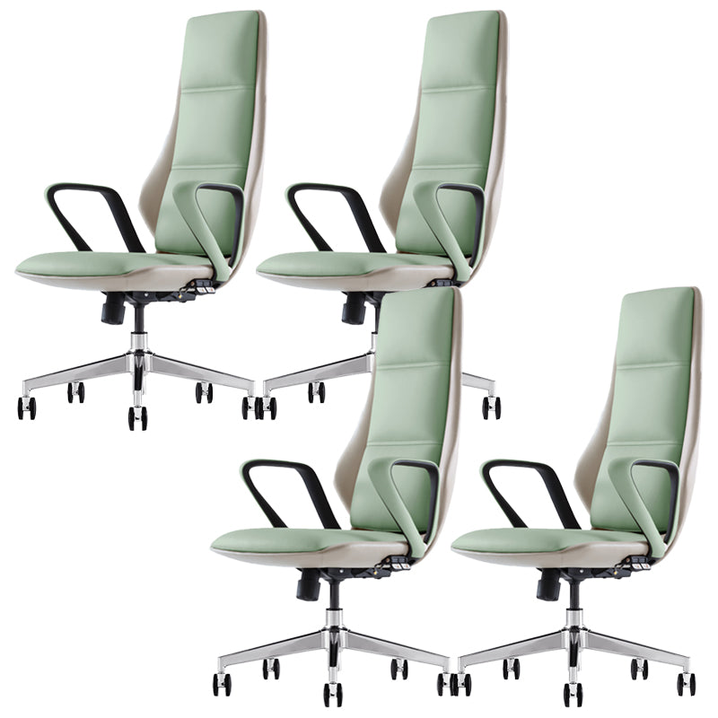 Modern Slide Desk Chair Adjustable Seat Height Padded Arms Office Chair with Wheels