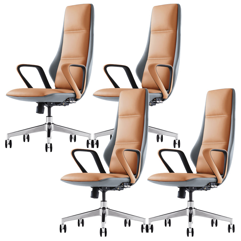 Modern Slide Desk Chair Adjustable Seat Height Padded Arms Office Chair with Wheels