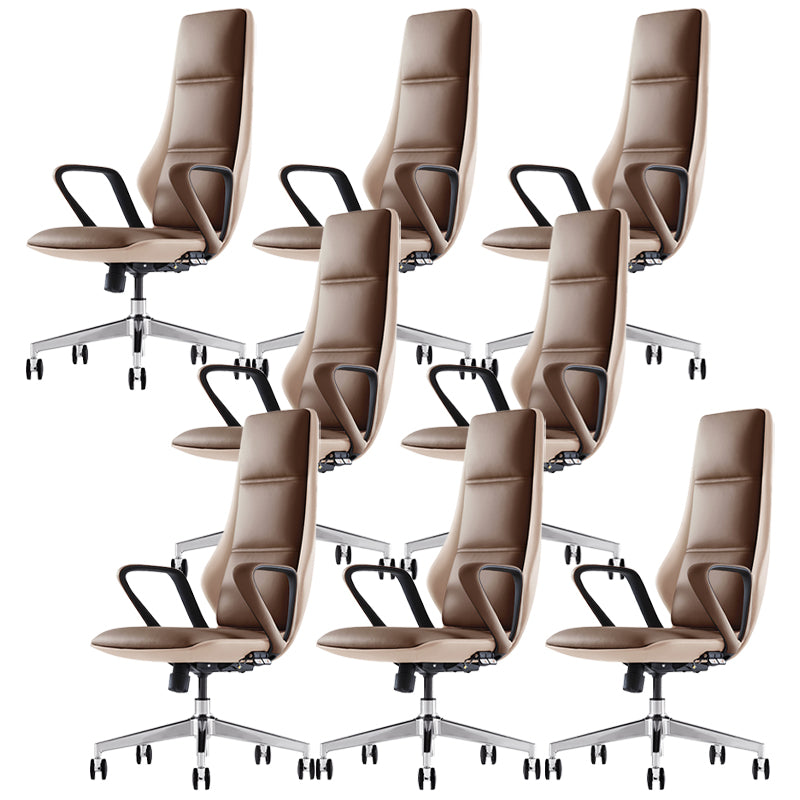 Modern Slide Desk Chair Adjustable Seat Height Padded Arms Office Chair with Wheels