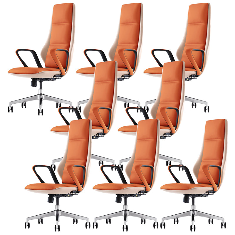 Modern Slide Desk Chair Adjustable Seat Height Padded Arms Office Chair with Wheels