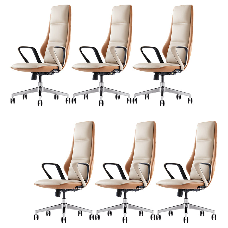 Modern Slide Desk Chair Adjustable Seat Height Padded Arms Office Chair with Wheels