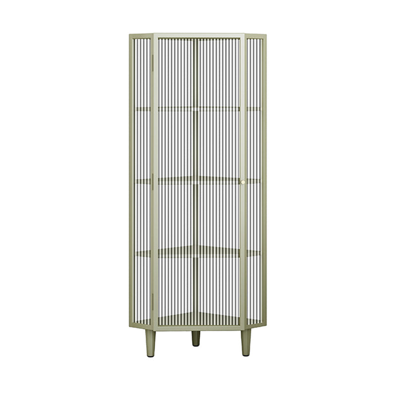 Industrial Curio Cabinet Metal Display Cabinet with Doors for Dining Room