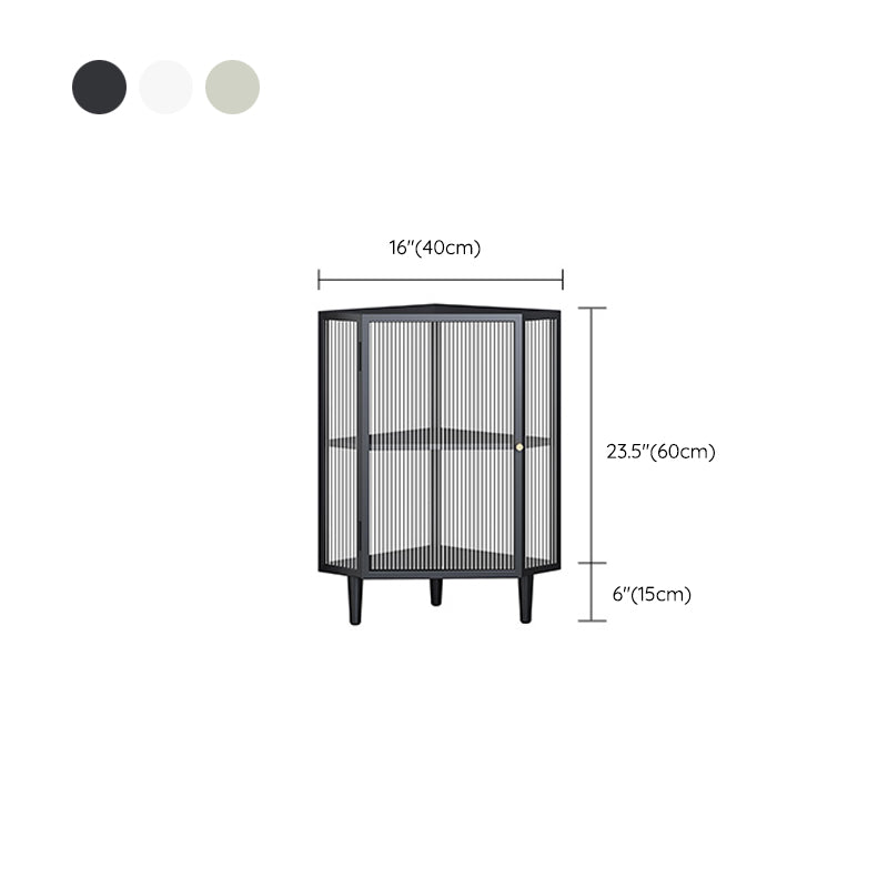 Industrial Curio Cabinet Metal Display Cabinet with Doors for Dining Room