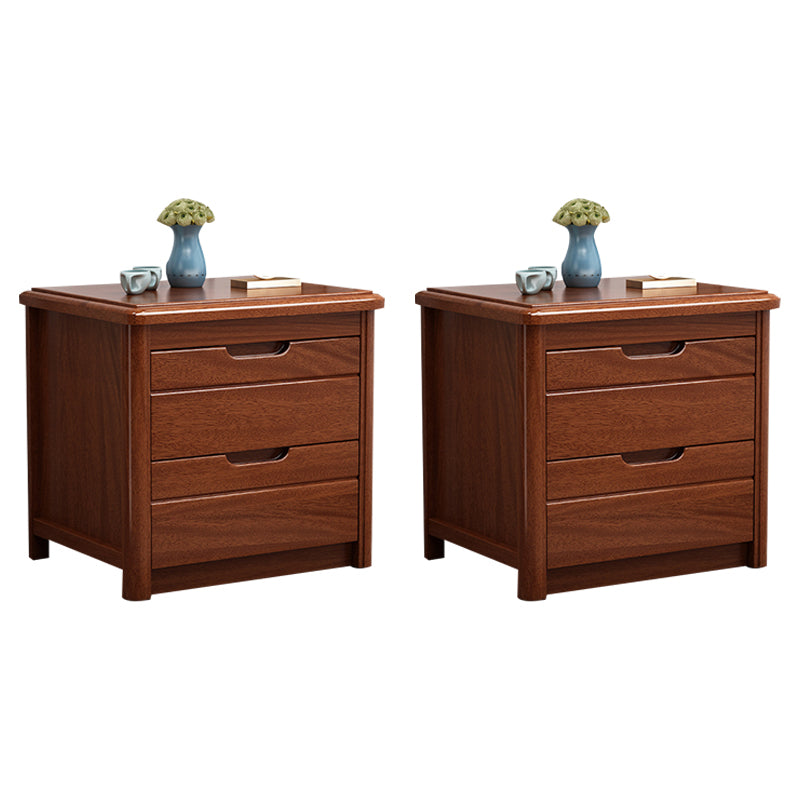 2 - Drawers Contemporary Nightstand Antique Finish Night Table