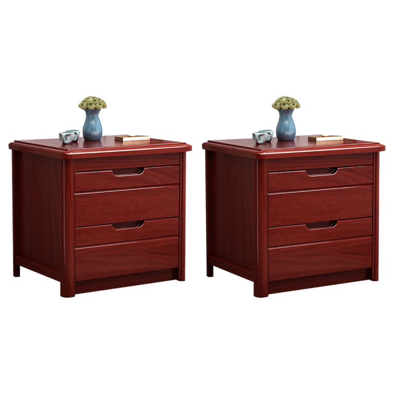 2 - Drawers Contemporary Nightstand Antique Finish Night Table