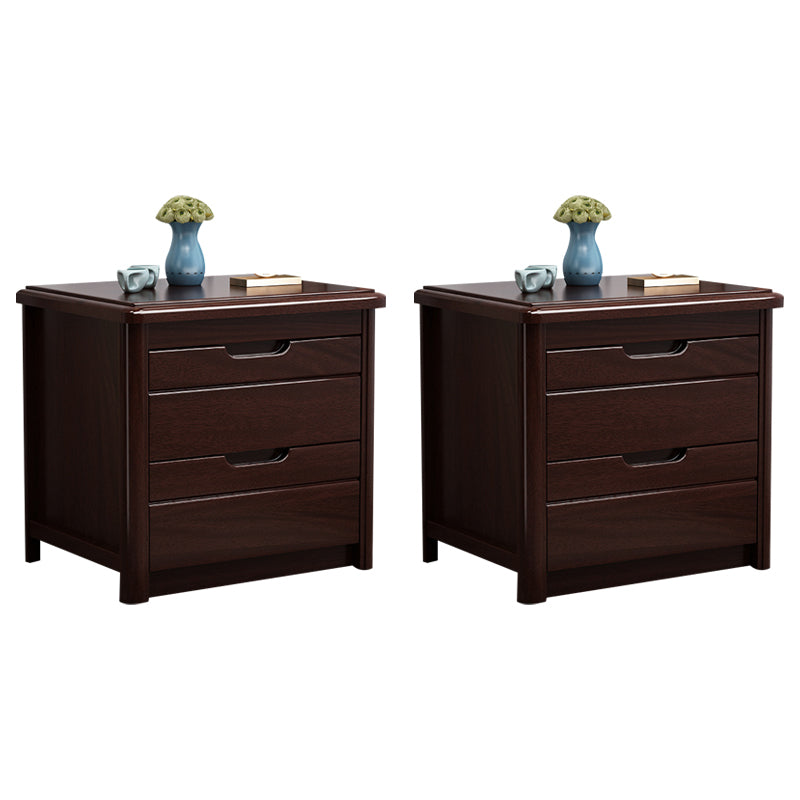 2 - Drawers Contemporary Nightstand Antique Finish Night Table