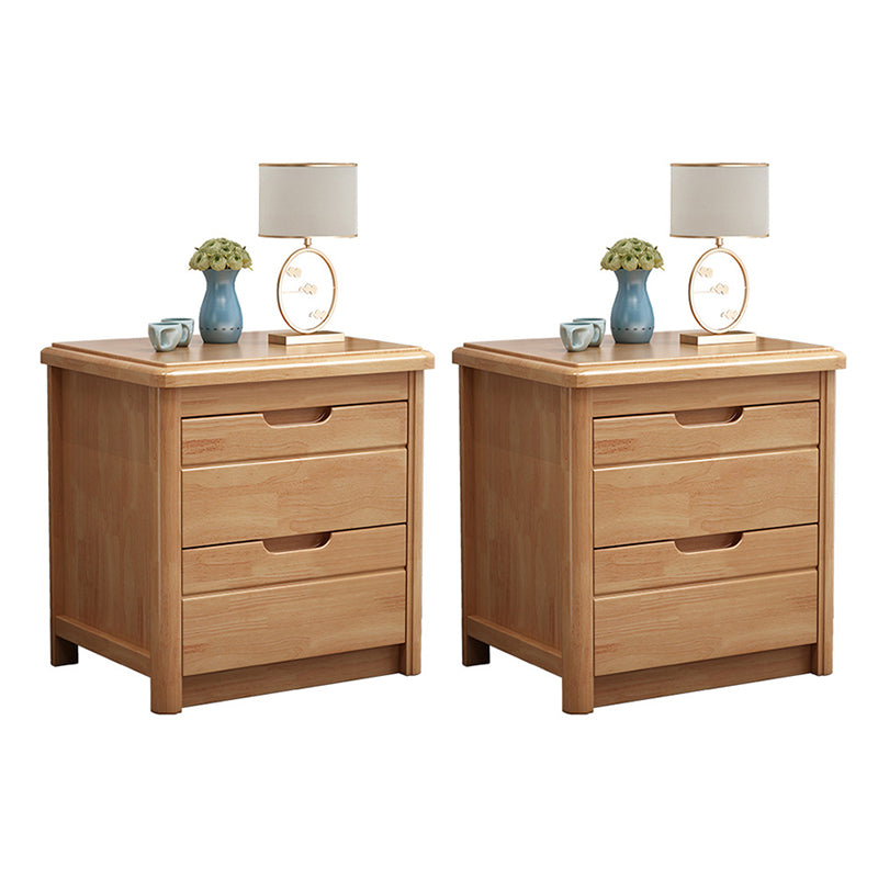 2 - Drawers Contemporary Nightstand Antique Finish Night Table