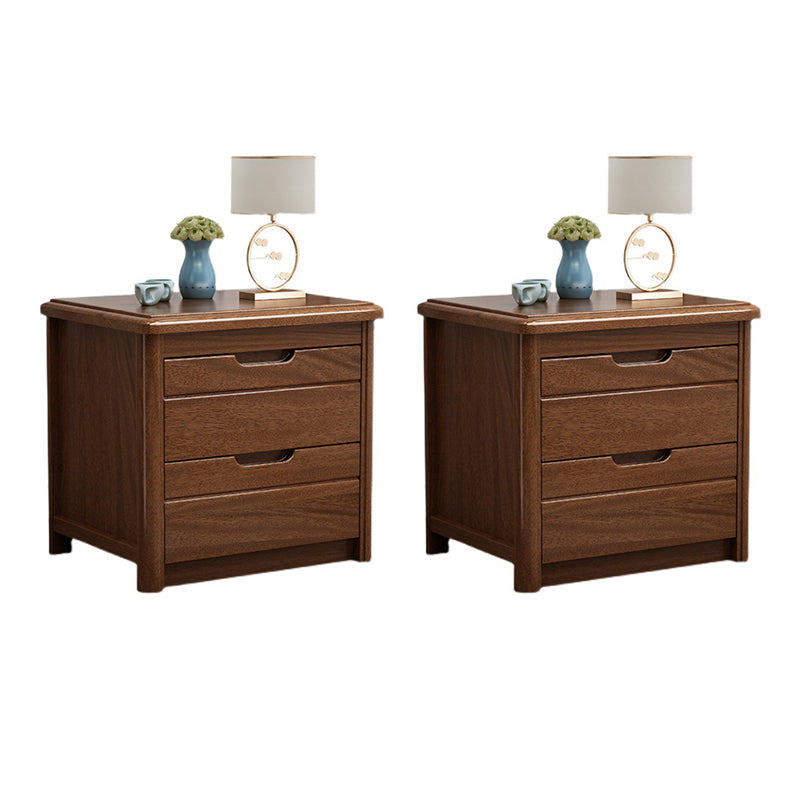 2 - Drawers Contemporary Nightstand Antique Finish Night Table