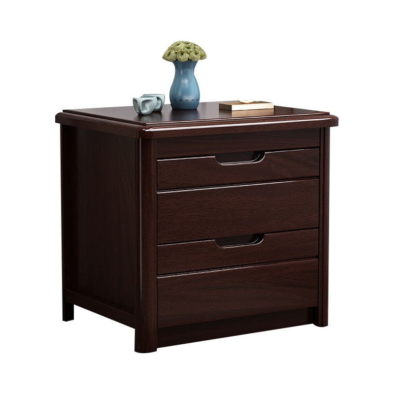 2 - Drawers Contemporary Nightstand Antique Finish Night Table