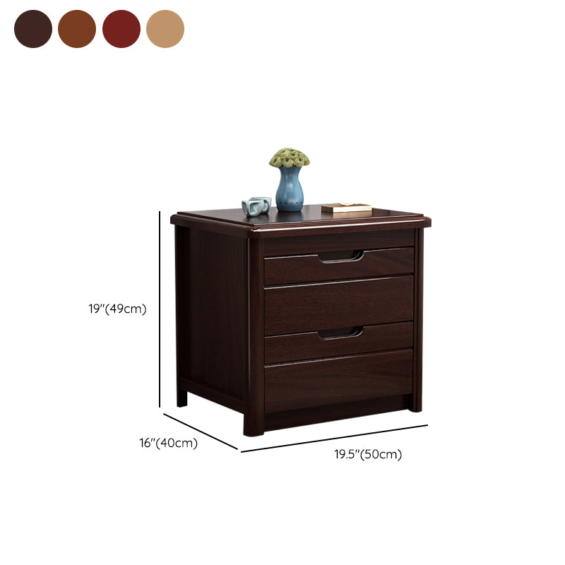 2 - Drawers Contemporary Nightstand Antique Finish Night Table