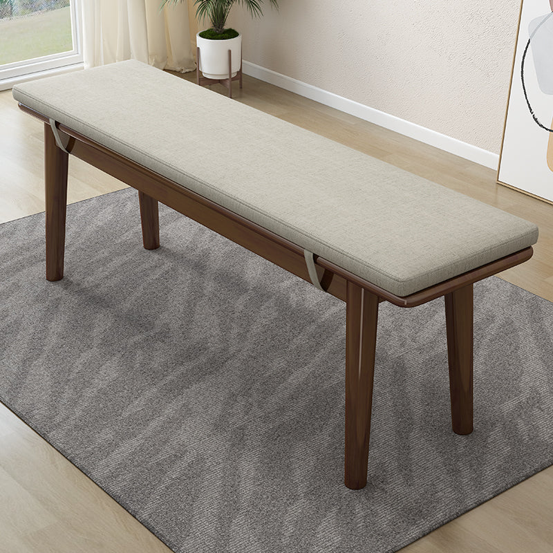 11.7-inch Width Mid-Century Modern Bench Rectangle Solid Color Seating Bench