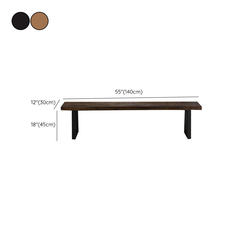 11.7-inch Width Solid Color Seating Bench Mid-Century Modern Rectangle Bench