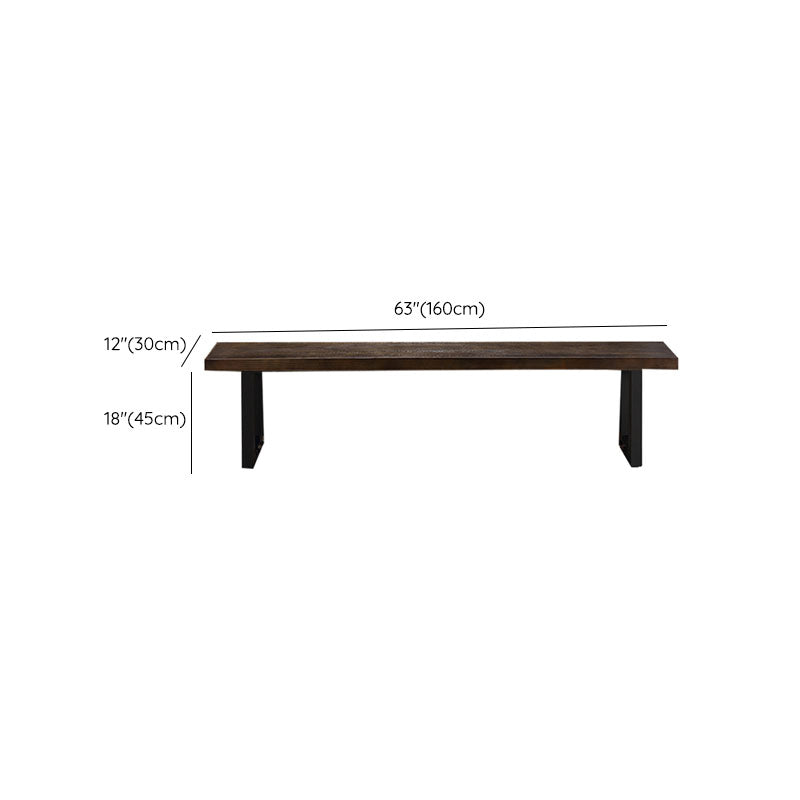 11.7-inch Width Solid Color Seating Bench Mid-Century Modern Rectangle Bench