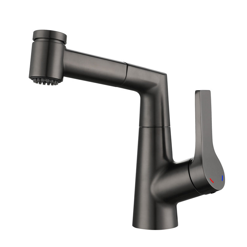 Modern Pull-out Faucet Single Lever Handle Faucet for Bathroom