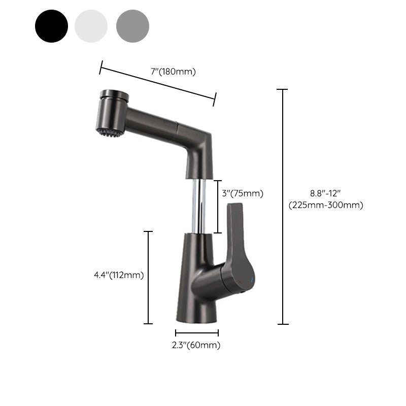 Modern Pull-out Faucet Single Lever Handle Faucet for Bathroom