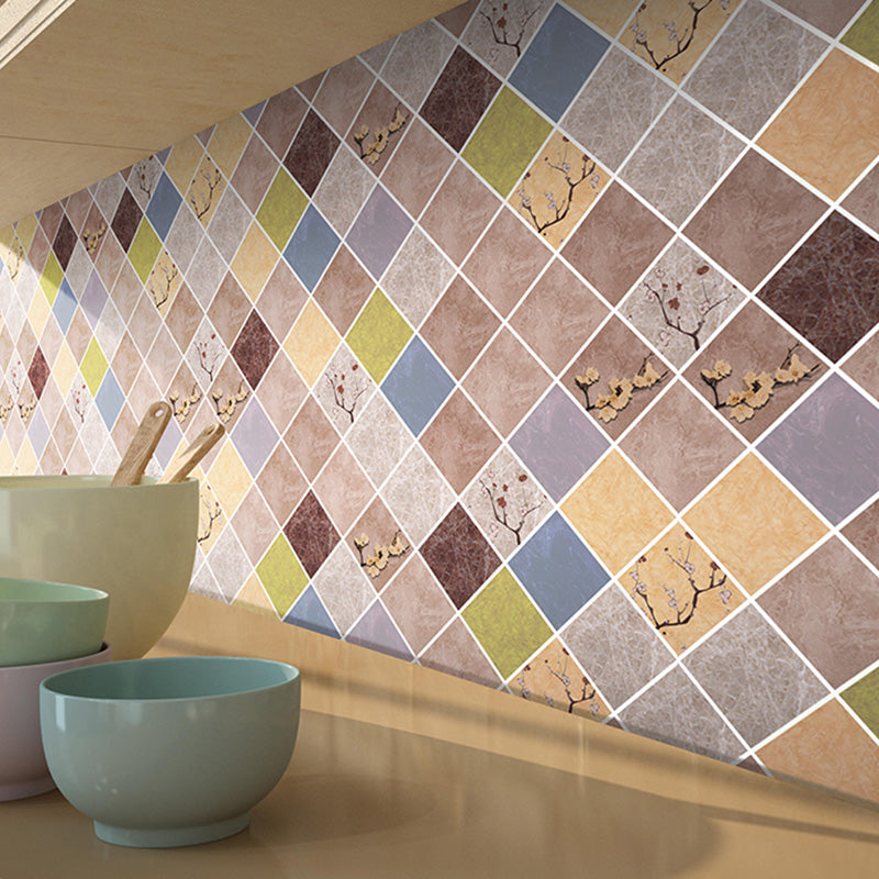 Peel and Stick Wall Tile Plastic Square Mosaic Waterproof Peel and Stick Wall Tile