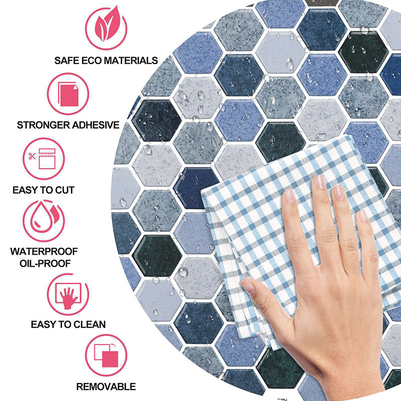 Modern Field Tile Waterproof Hexagon Pattern Peel and Stick Tile Over Tile