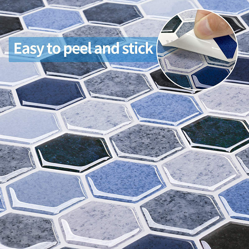 Modern Field Tile Waterproof Hexagon Pattern Peel and Stick Tile Over Tile